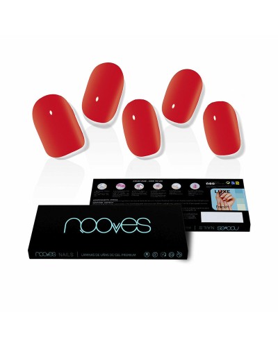 Uñas Postizas Autoadhesivas Nooves - Rojo Carmesí Gel - Fáciles de Aplicar
