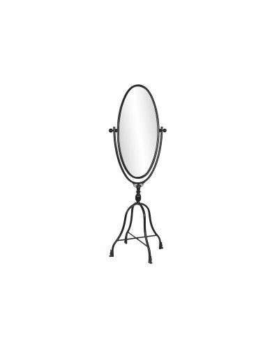 DKD Home Decor Standspiegel aus schwarzem Metall und Kristall (61x62x174 cm)
