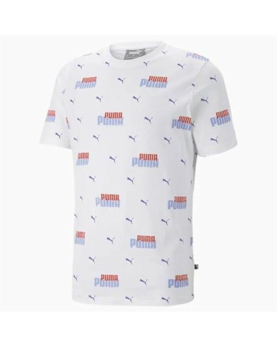 Puma Ess+ Logo Power: Camiseta de Hombre Blanca Manga Corta Algodón
