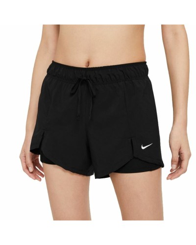 Nike DF FLX ESS 2-IN-1: Pantalones Cortos Deportivos de Mujer Negros con Capilarización del Sudor
