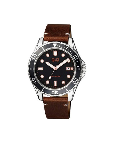 Miesten rannekellot Q&Q A172J312Y Ruskea Musta (Ø 43 mm)