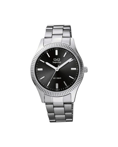 Q&Q Herrenuhr Schwarz Ø 40mm - S294J212Y - Sportlich Lässig
