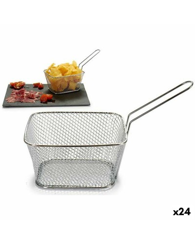 Cesta para Aperitivos Plateada Hierro [24 x 13 x 11 cm], Paquete de 24 Unidades
