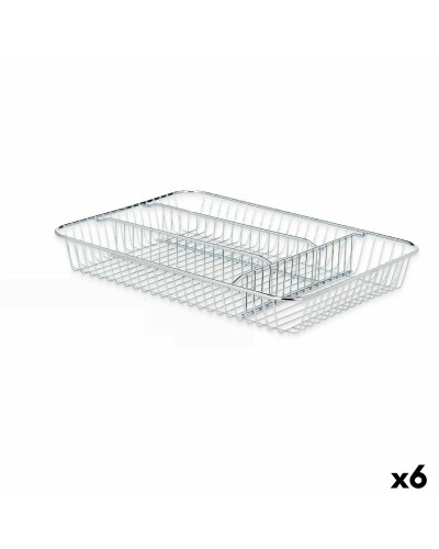 Besticks-sortering Silvrig Metall 26 x 4,5 x 35,5 cm (6 antal)