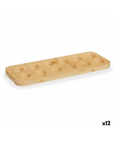 Eierhalter aus braunem Bambus für 12 Eier, 40x3,4x40 cm
