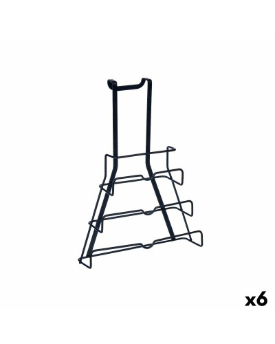 Küchenutensilienhalter Schwarz aus Eisen | Pfannendeckel 27 x 37 x 9 cm | 6er Set
