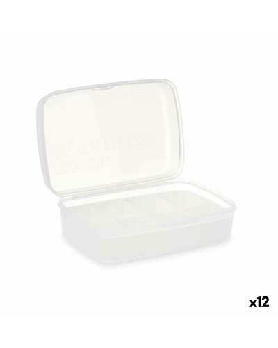 Caja organizadora transparente con compartimentos - 12 unidades - 21,5 x 8,5 x 15 cm
