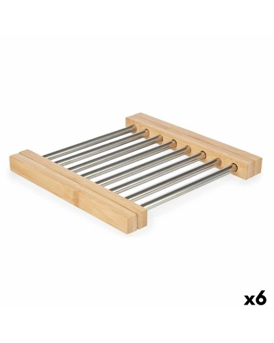 Sottopentola di Lusso con Base Antiderrapante in Bambù - Set da 6 - 36,4 x 2,2 x 21,3 cm