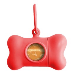 Distributeur de Sacs pour Animaux de Compagnie Bon Ton Classic United Pets pour Chiens, Rouge, 8 x 4,2 x 5 cm
